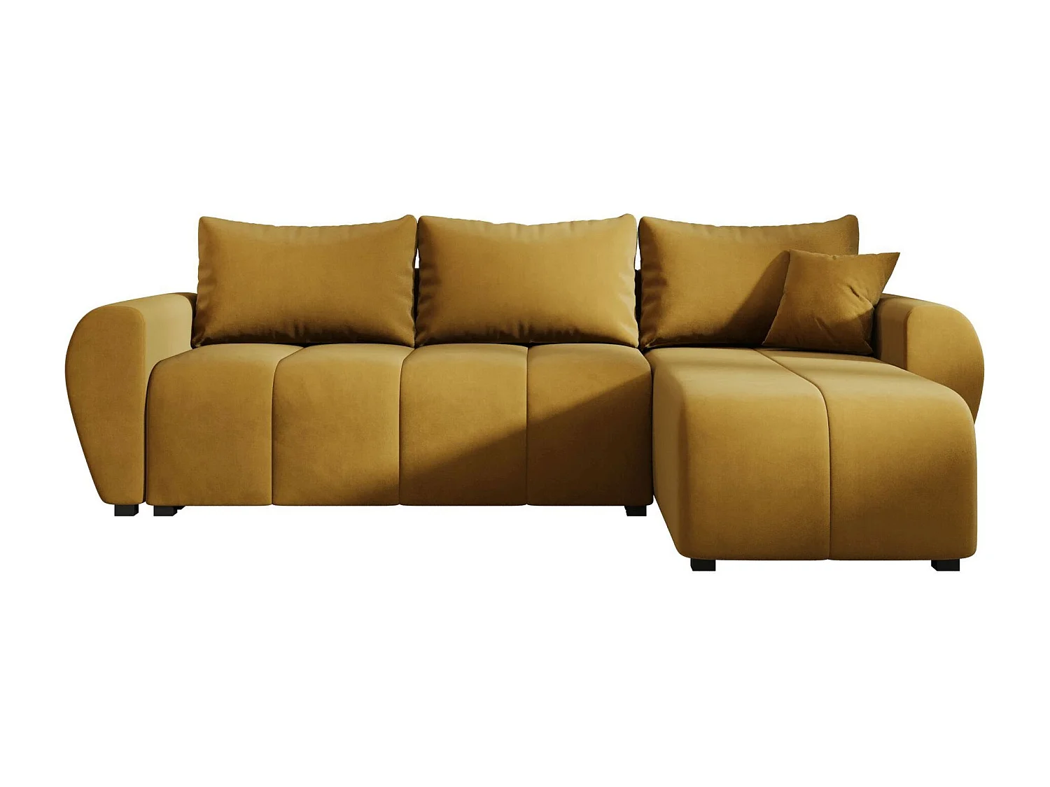 BEDANTE canapé d'angle MOLISA L Itaka 33 droite Orange avec fonction de couchage canapé en forme de L