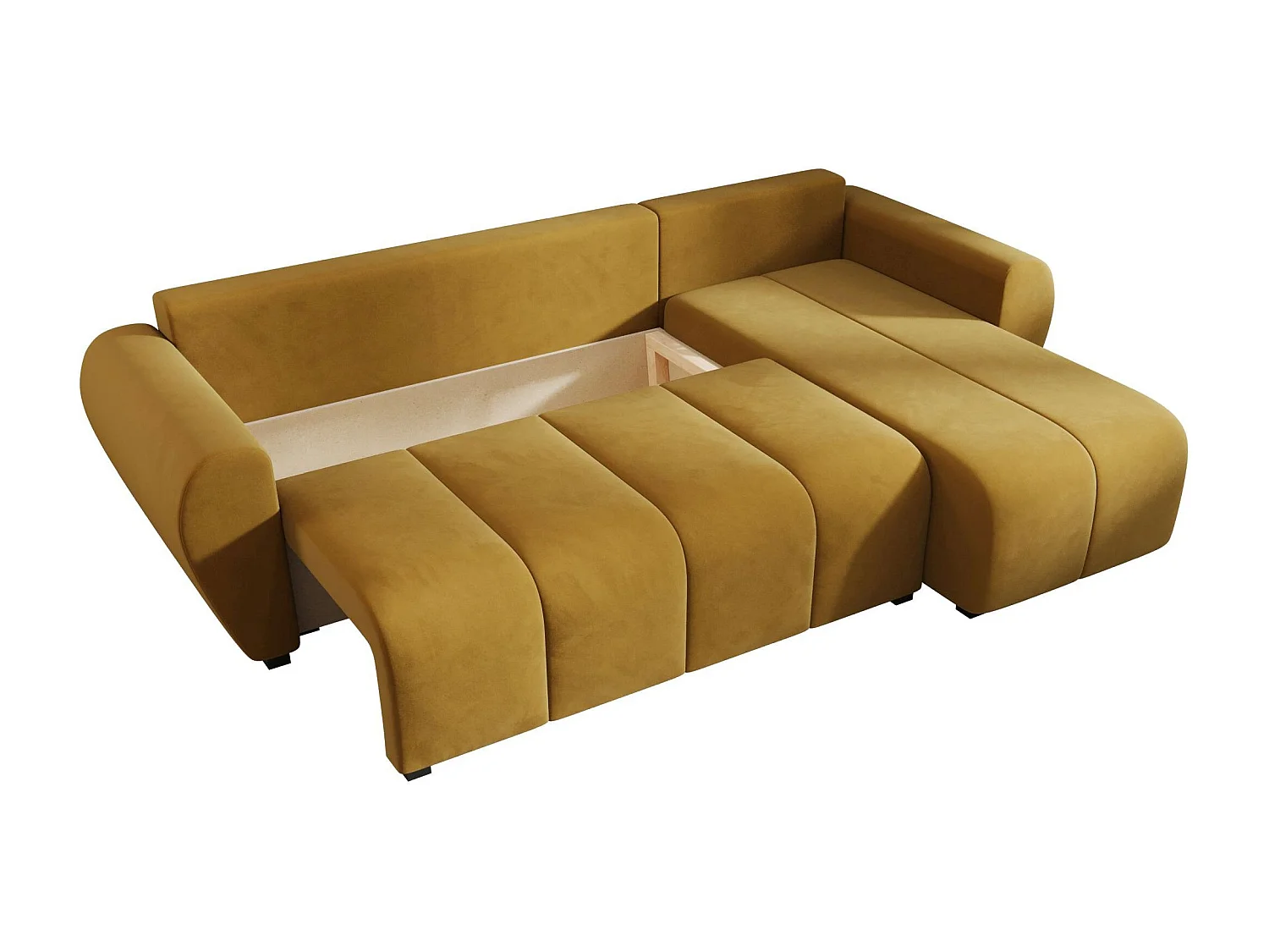 BEDANTE canapé d'angle MOLISA L Itaka 33 droite Orange avec fonction de couchage canapé en forme de L