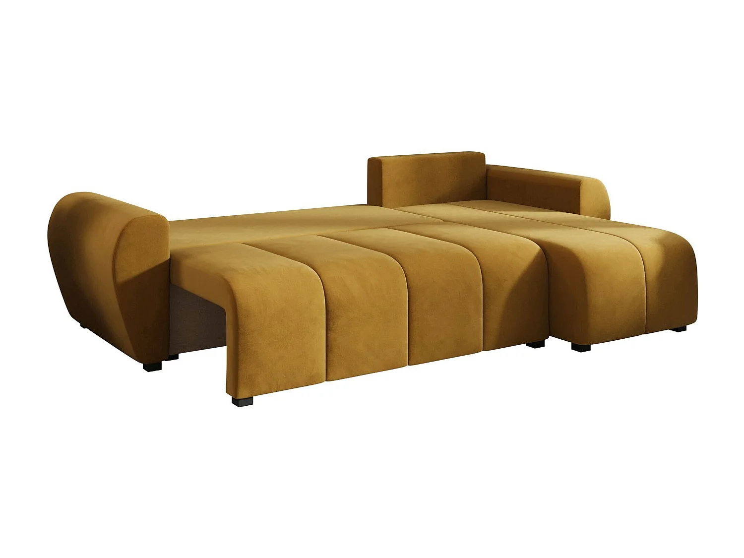 BEDANTE canapé d'angle MOLISA L Itaka 33 droite Orange avec fonction de couchage canapé en forme de L