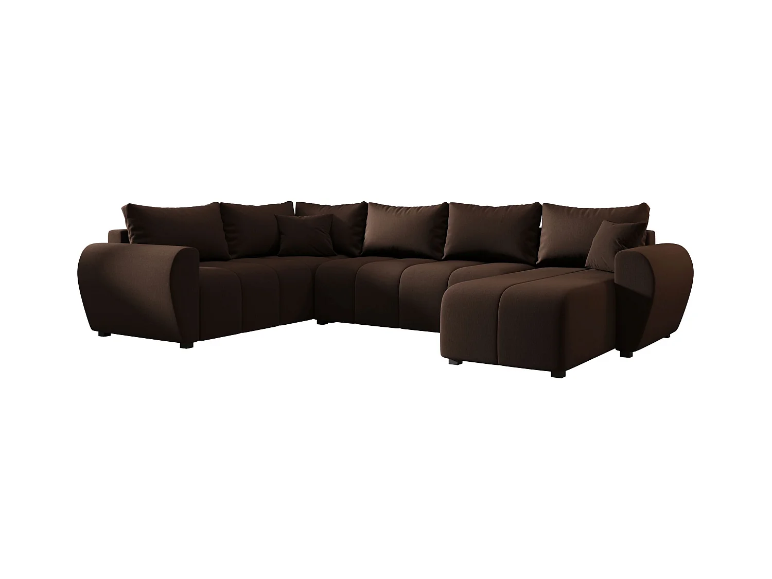 BEDANTE canapé panoramique MOLISA U PLUS Cosmic 800 gauche marron avec fonction de couchage canapé en forme de U