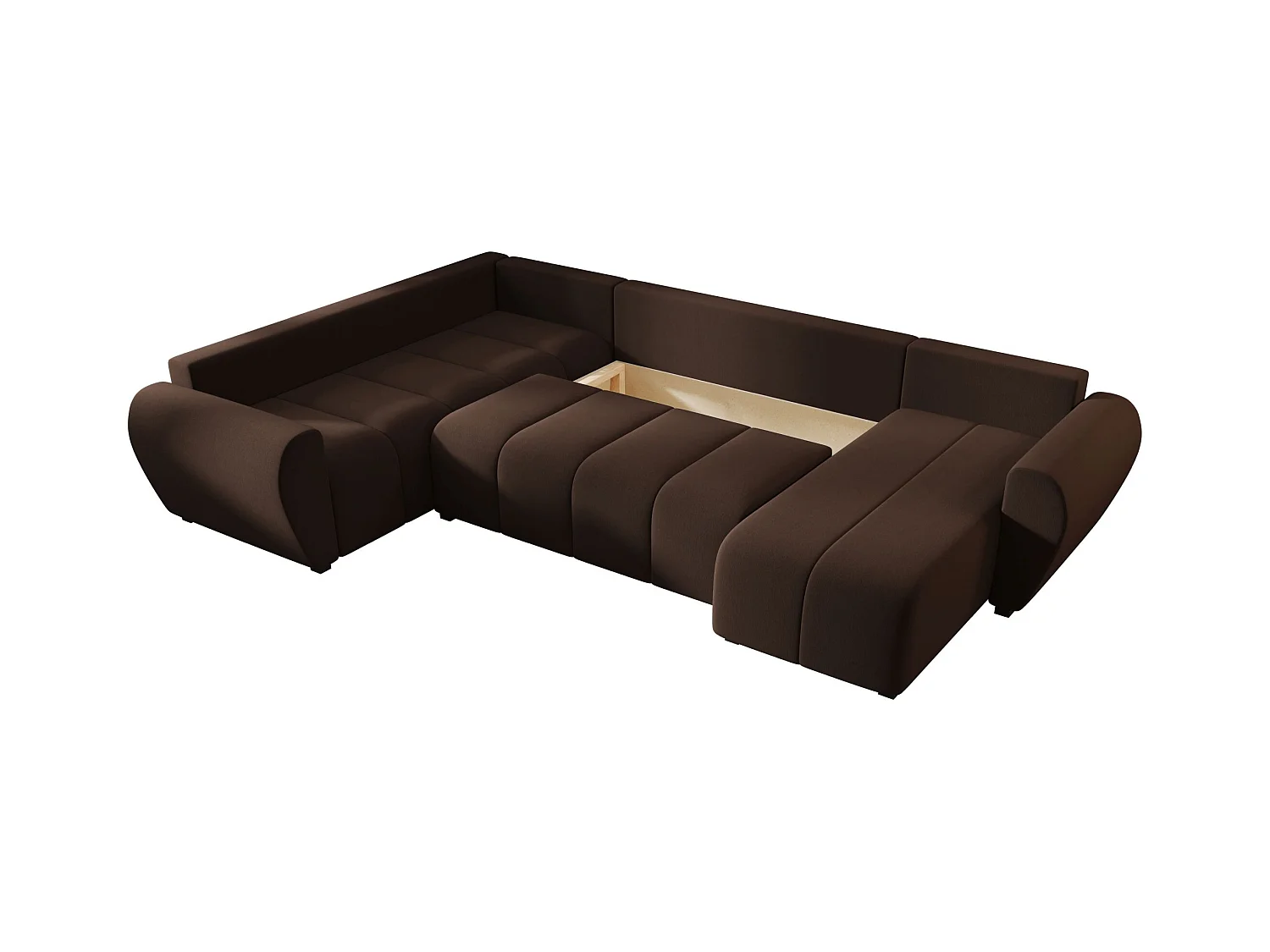 BEDANTE canapé panoramique MOLISA U PLUS Cosmic 800 gauche marron avec fonction de couchage canapé en forme de U