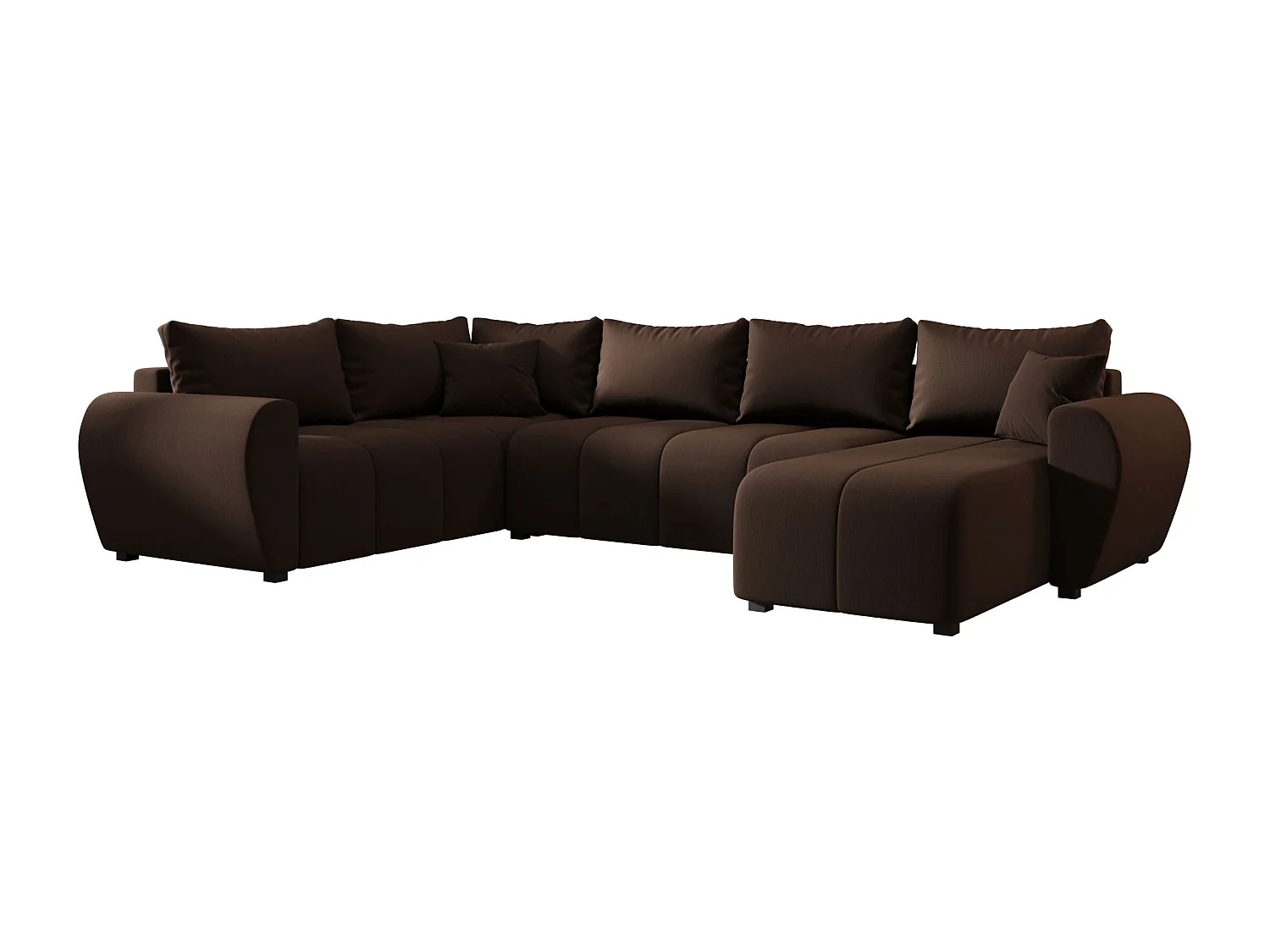 BEDANTE canapé panoramique MOLISA U PLUS Cosmic 800 gauche marron avec fonction de couchage canapé en forme de U