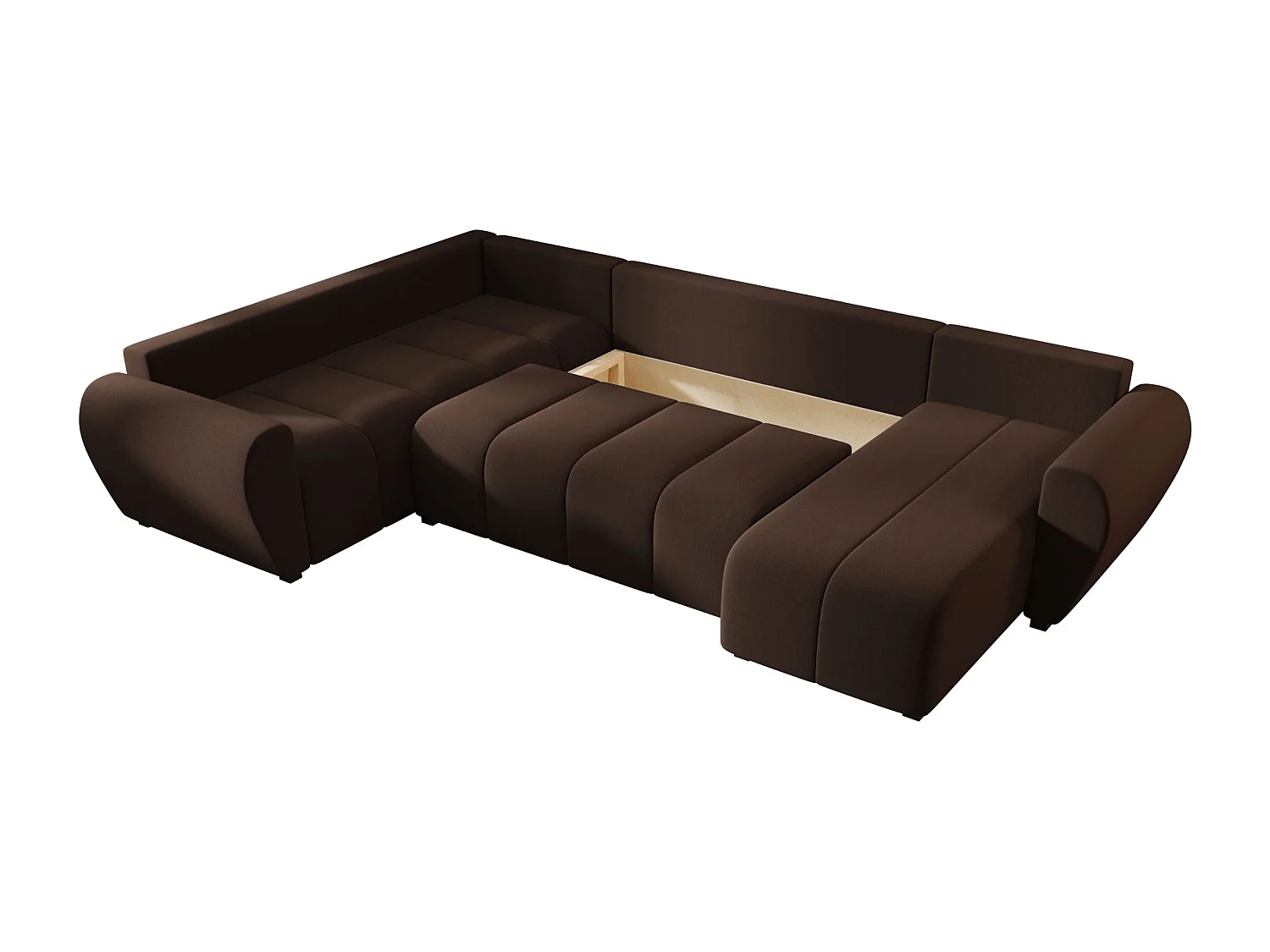 BEDANTE canapé panoramique MOLISA U PLUS Cosmic 800 gauche marron avec fonction de couchage canapé en forme de U
