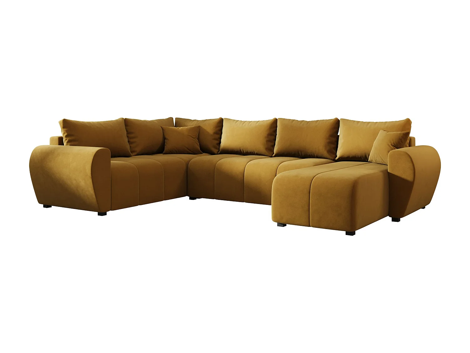 BEDANTE canapé panoramique MOLISA U PLUS Itaka 33 gauche orange avec fonction de couchage canapé en forme de U