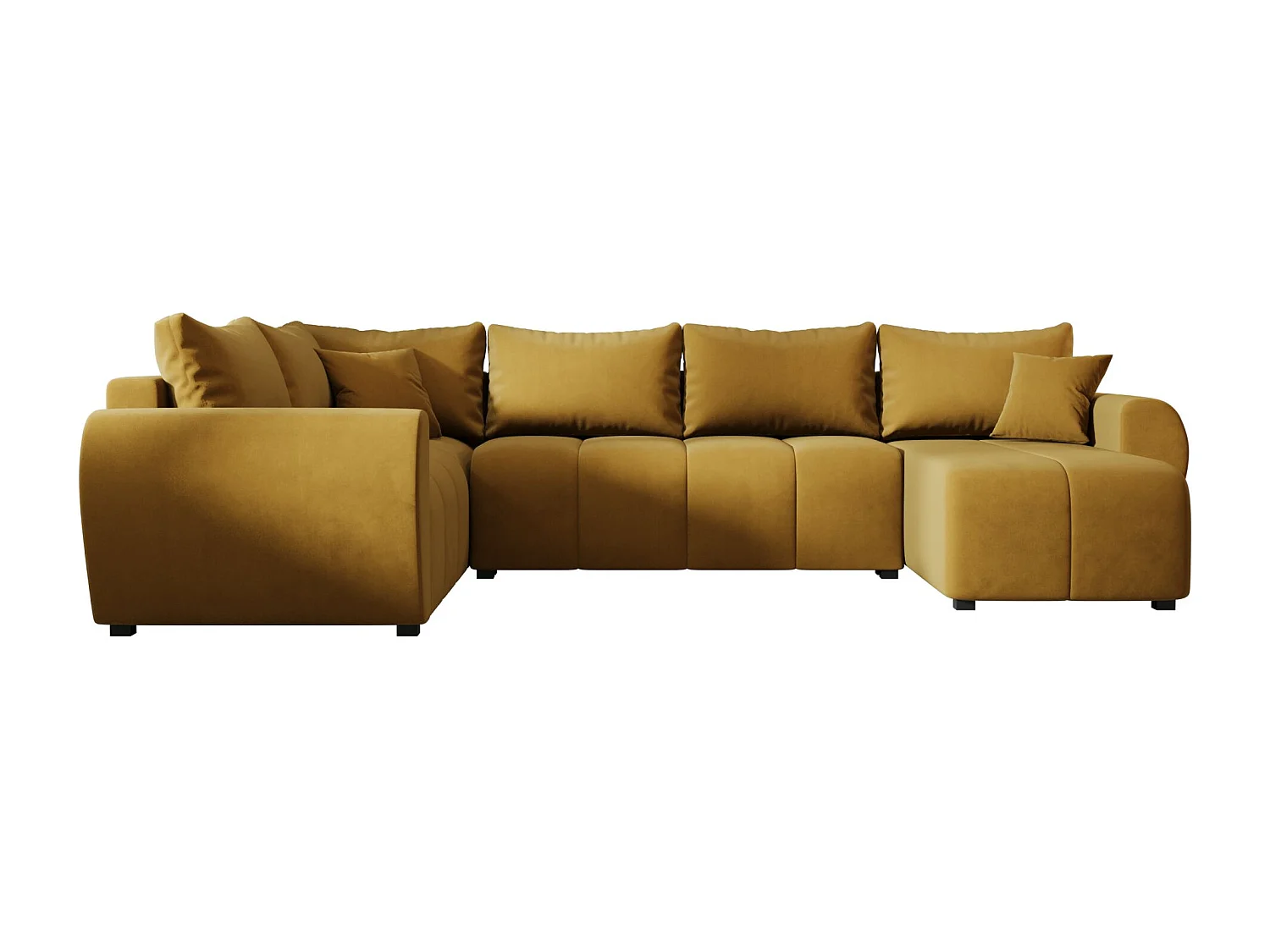 BEDANTE canapé panoramique MOLISA U PLUS Itaka 33 gauche orange avec fonction de couchage canapé en forme de U