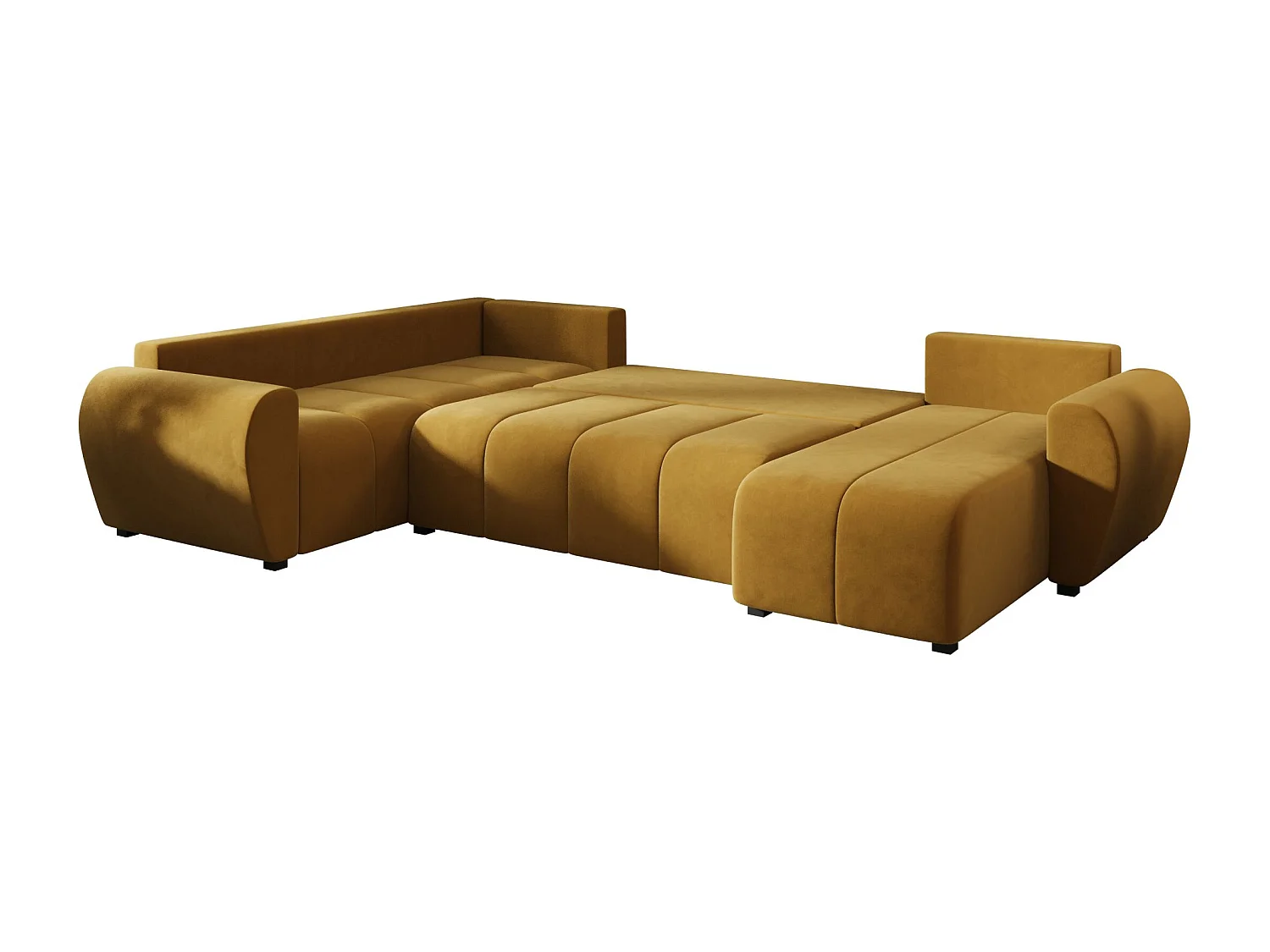 BEDANTE canapé panoramique MOLISA U PLUS Itaka 33 gauche orange avec fonction de couchage canapé en forme de U