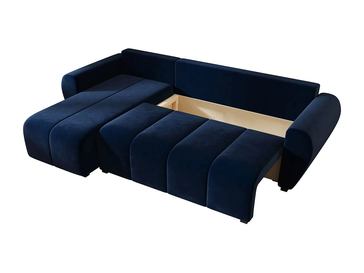 BEDANTE canapé d'angle MOLISA L Itaka 11 gauche Dunkelblau avec fonction de couchage canapé en forme de L