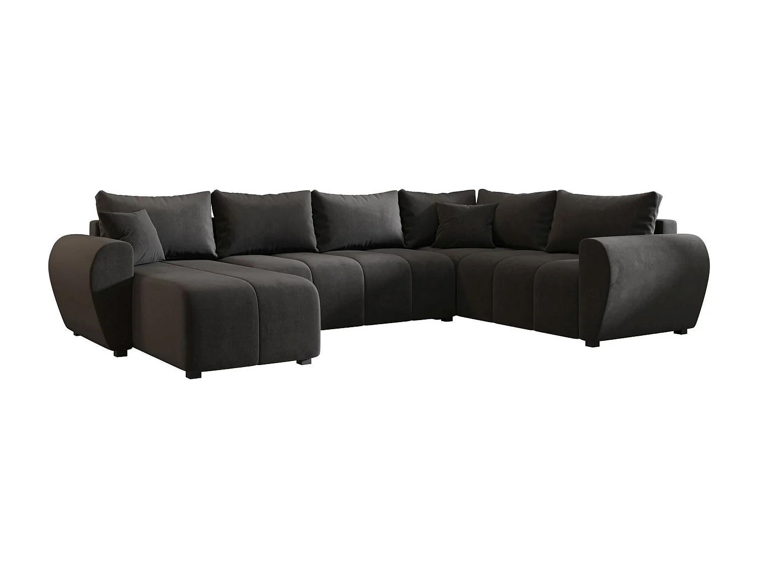 BEDANTE canapé panoramique MOLISA U PLUS Itaka 27 droit gris foncé avec fonction de couchage canapé en forme de U