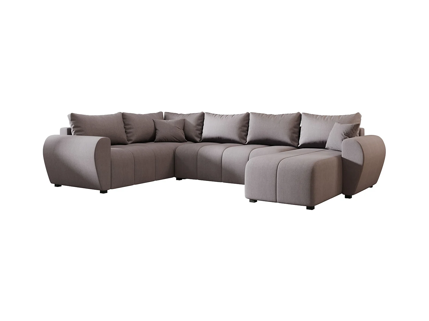 BEDANTE canapé panoramique MOLISA U PLUS Cosmic 160 gauche gris avec fonction de couchage canapé en forme de U