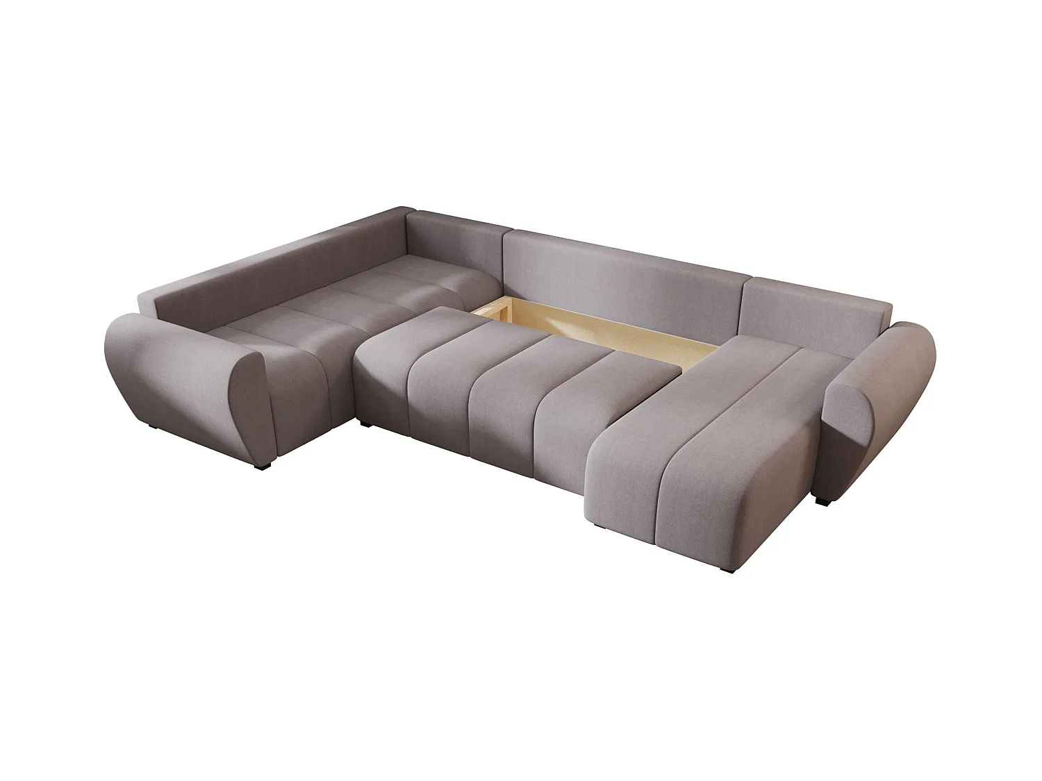 BEDANTE canapé panoramique MOLISA U PLUS Cosmic 160 gauche gris avec fonction de couchage canapé en forme de U