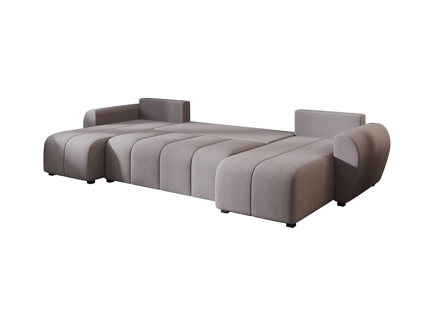 BEDANTE canapé panoramique MOLISA U PLUS Cosmic 160 gauche gris avec fonction de couchage canapé en forme de U