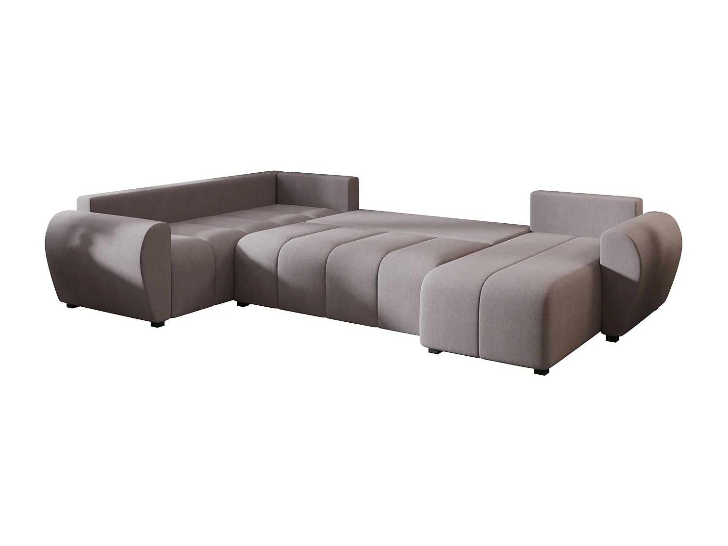 BEDANTE canapé panoramique MOLISA U PLUS Cosmic 160 gauche gris avec fonction de couchage canapé en forme de U