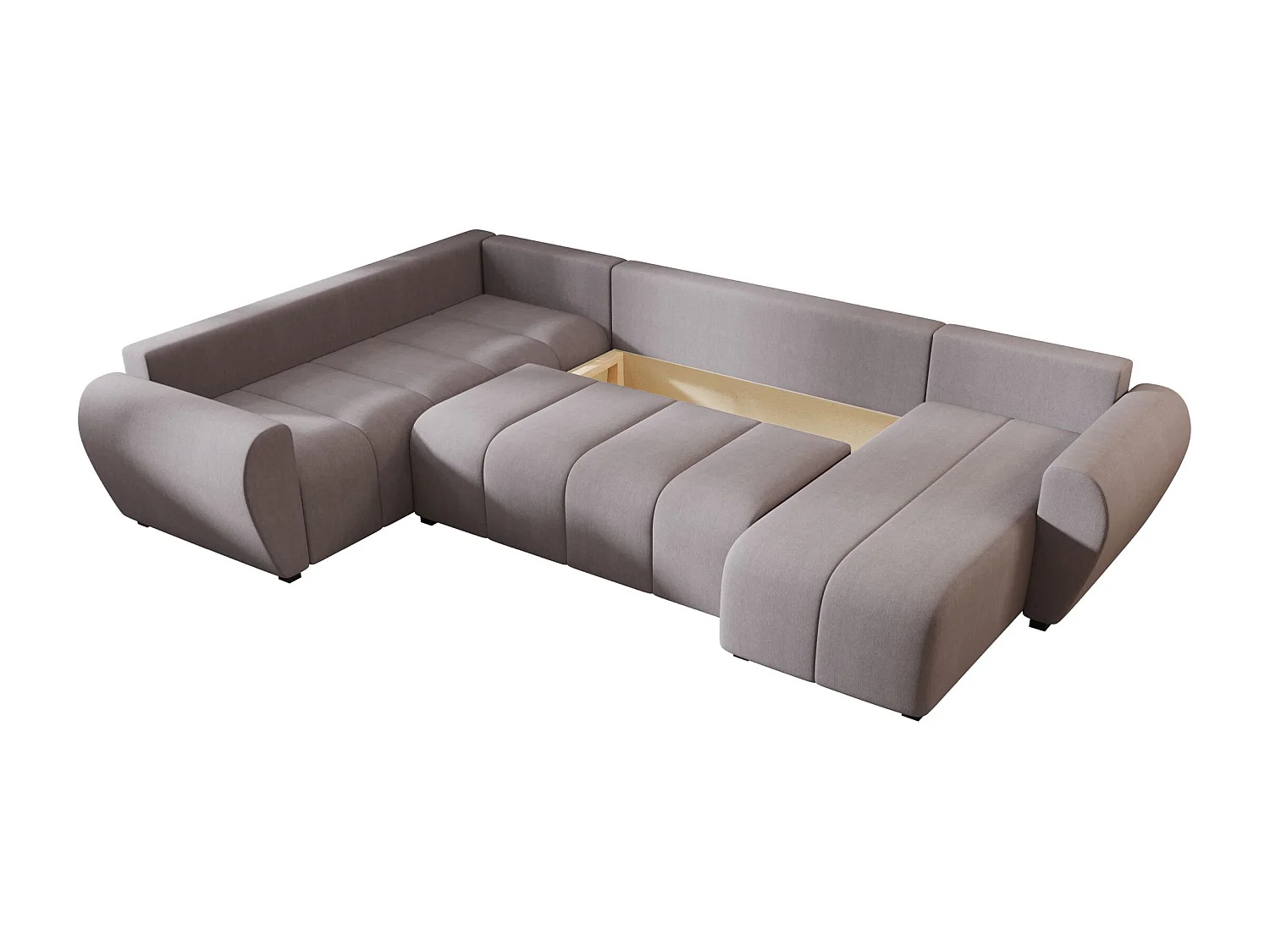 BEDANTE canapé panoramique MOLISA U PLUS Cosmic 160 gauche gris avec fonction de couchage canapé en forme de U