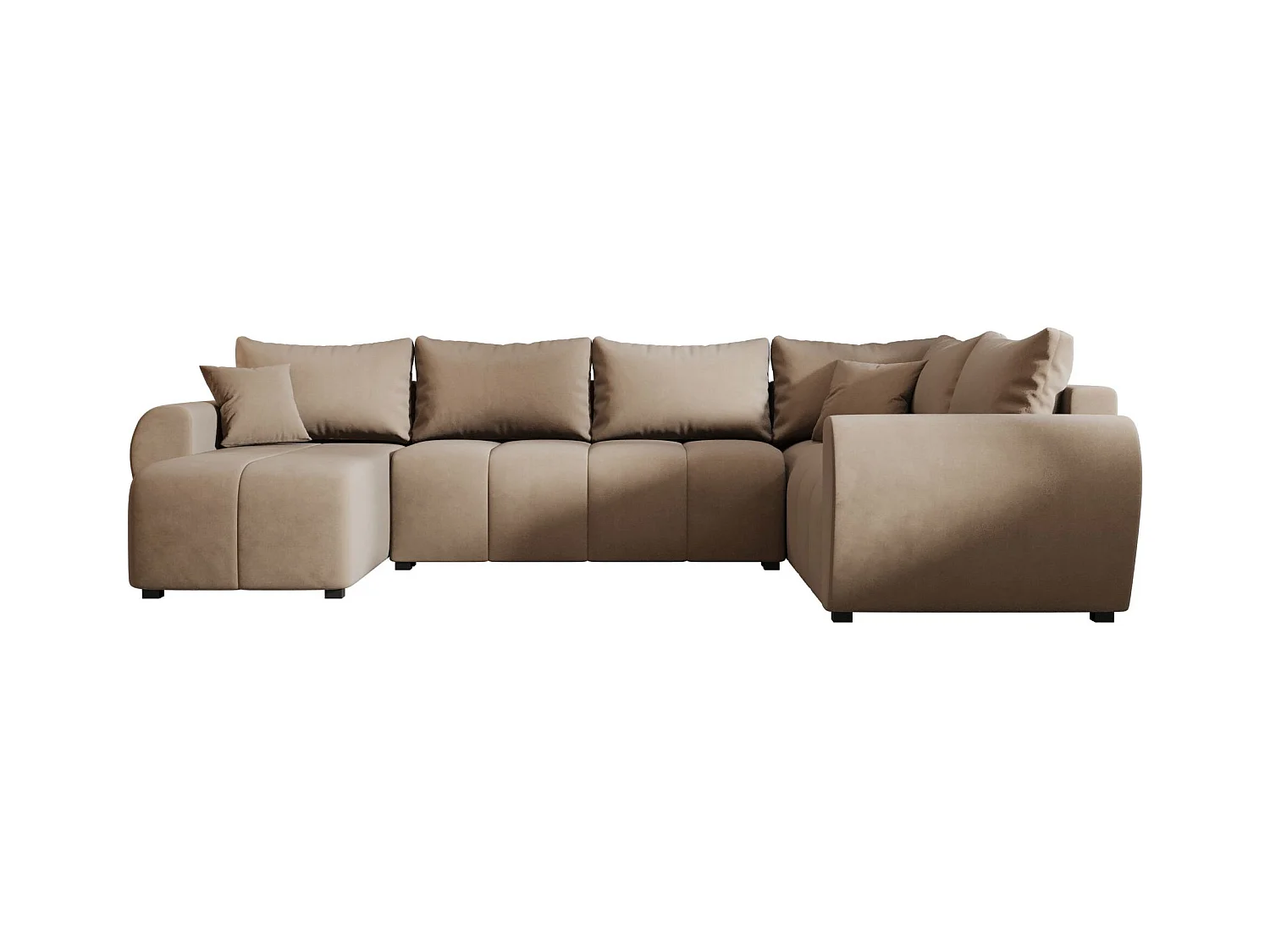 BEDANTE canapé panoramique MOLISA U PLUS Itaka 48 droit marron avec fonction de couchage canapé en forme de U