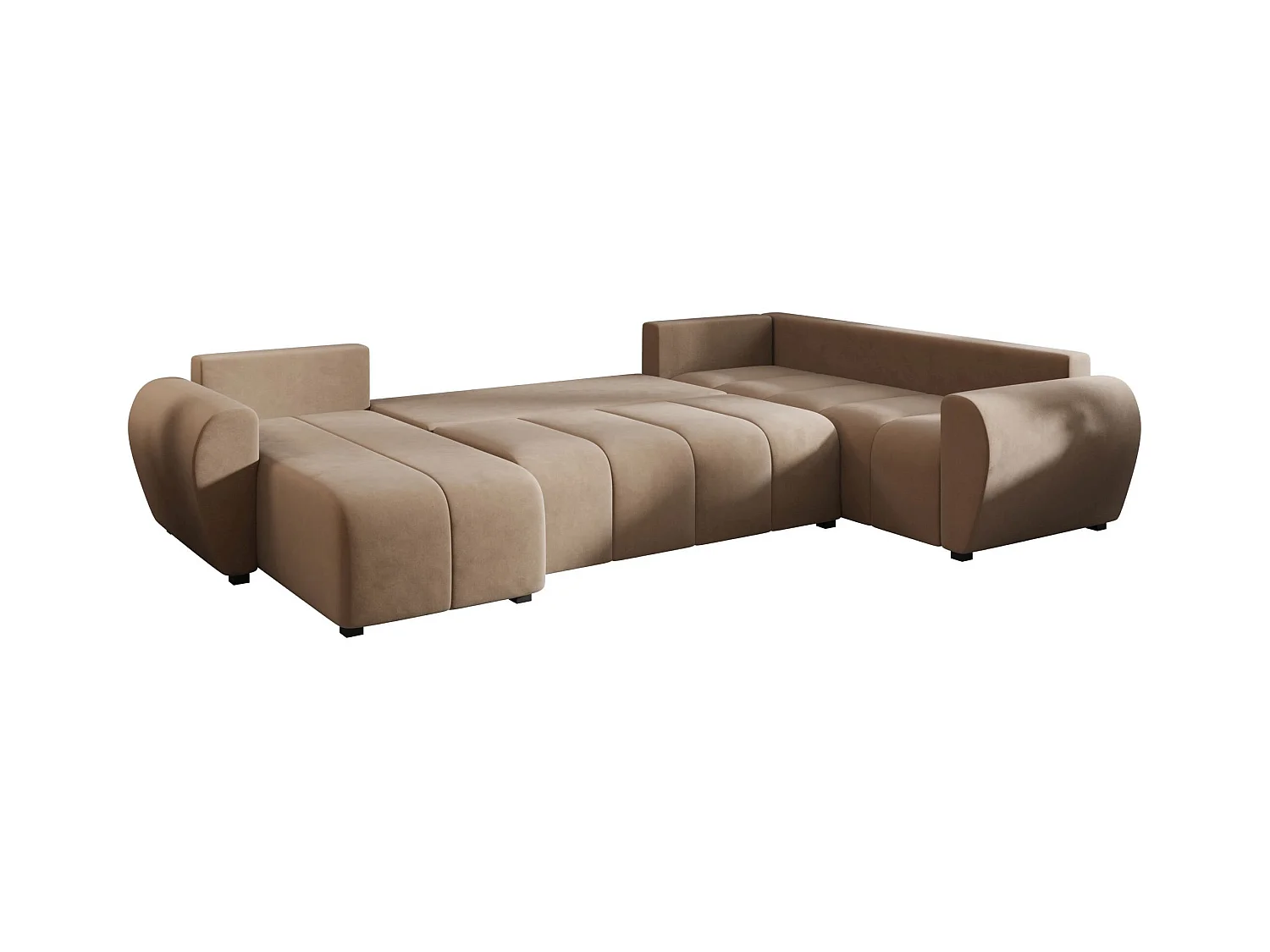 BEDANTE canapé panoramique MOLISA U PLUS Itaka 48 droit marron avec fonction de couchage canapé en forme de U