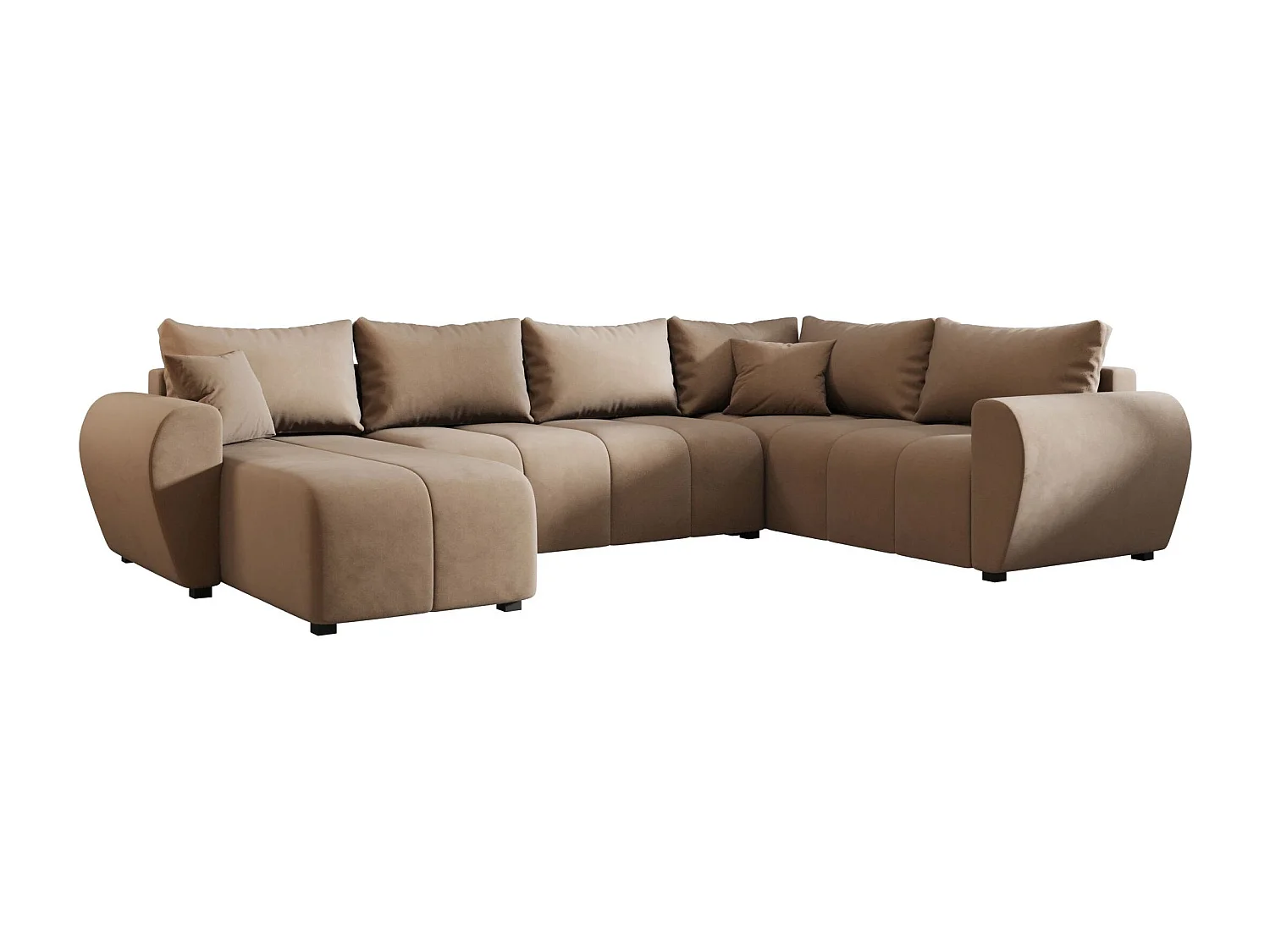 BEDANTE canapé panoramique MOLISA U PLUS Itaka 48 droit marron avec fonction de couchage canapé en forme de U