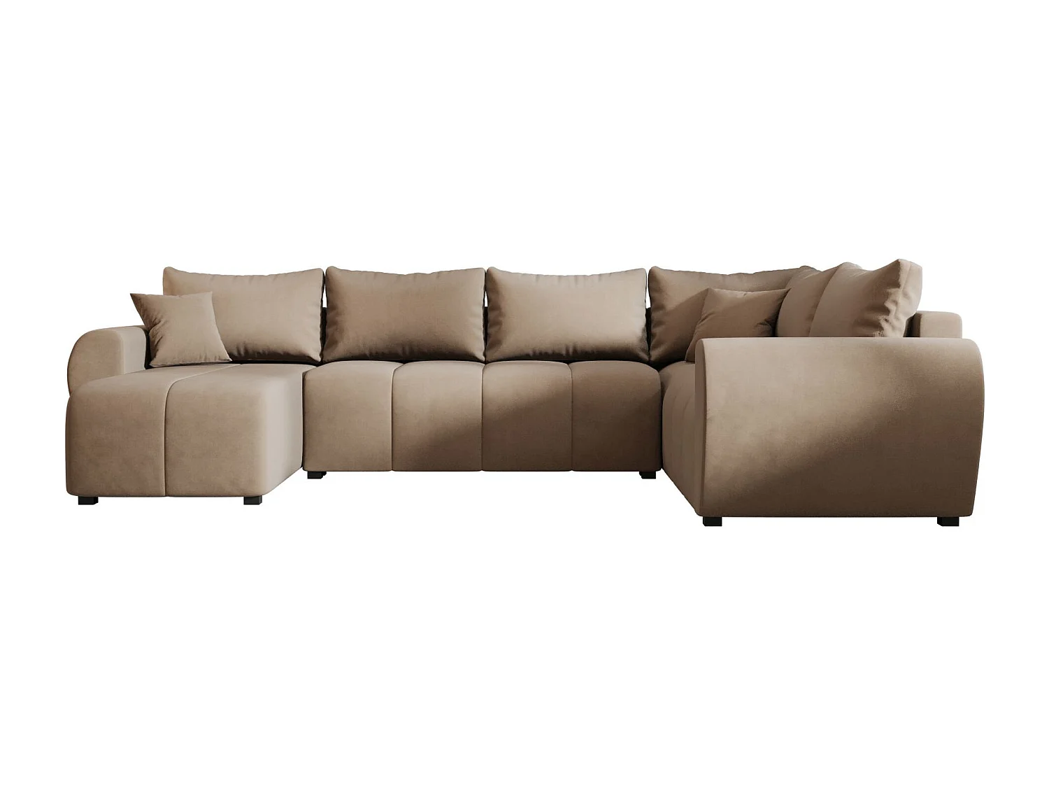 BEDANTE canapé panoramique MOLISA U PLUS Itaka 48 droit marron avec fonction de couchage canapé en forme de U