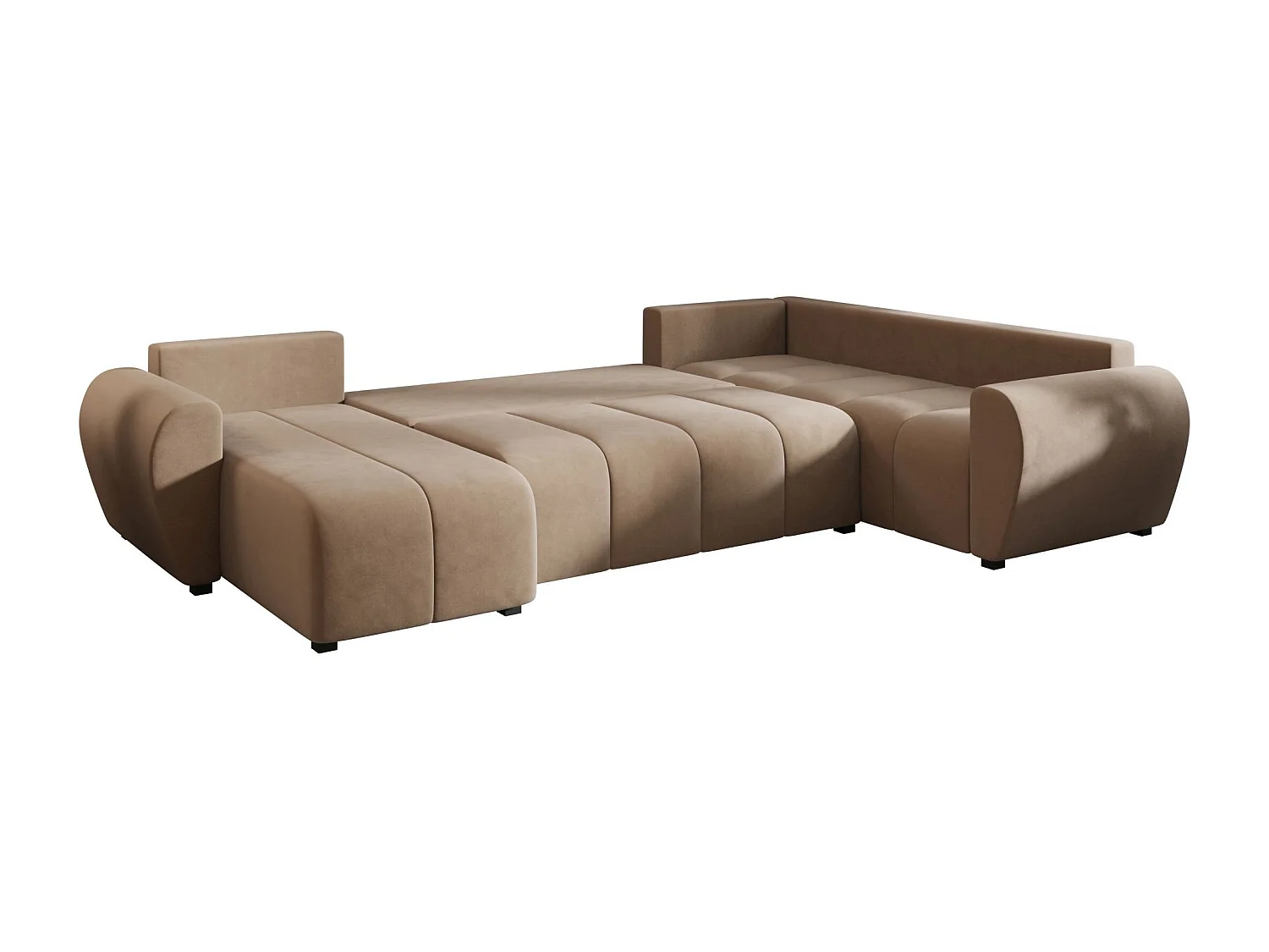 BEDANTE canapé panoramique MOLISA U PLUS Itaka 48 droit marron avec fonction de couchage canapé en forme de U