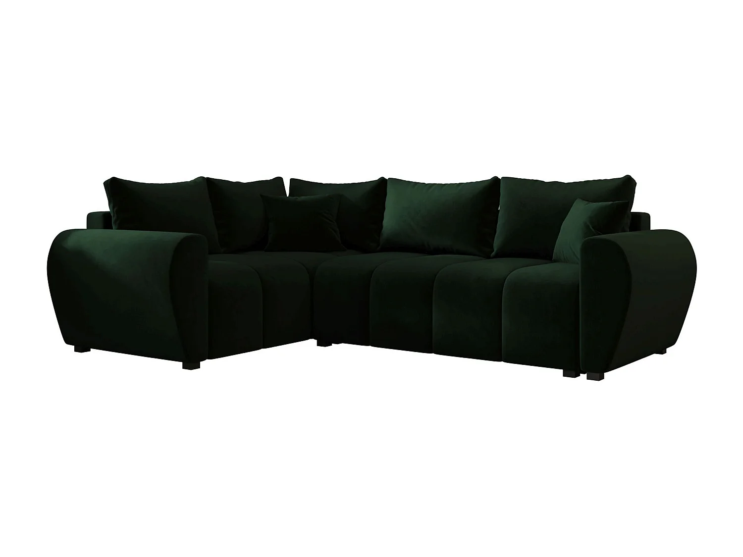 BEDANTE canapé d’angle MOLISA L PLUS Itaka 10 gauche vert foncé avec fonction de couchage canapé en forme de L