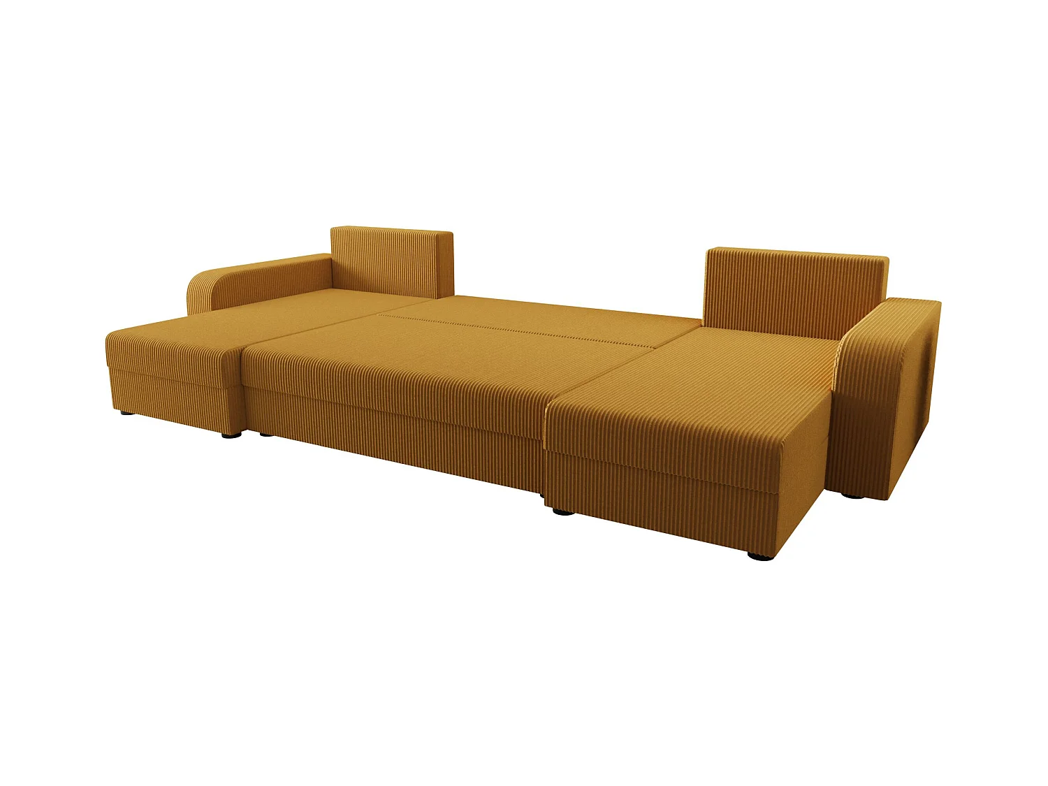 BEDANTE canapé panoramique HEWLET U BIS Zoom 9 orange avec fonction de couchage canapé en U avec espace de rangement coffre