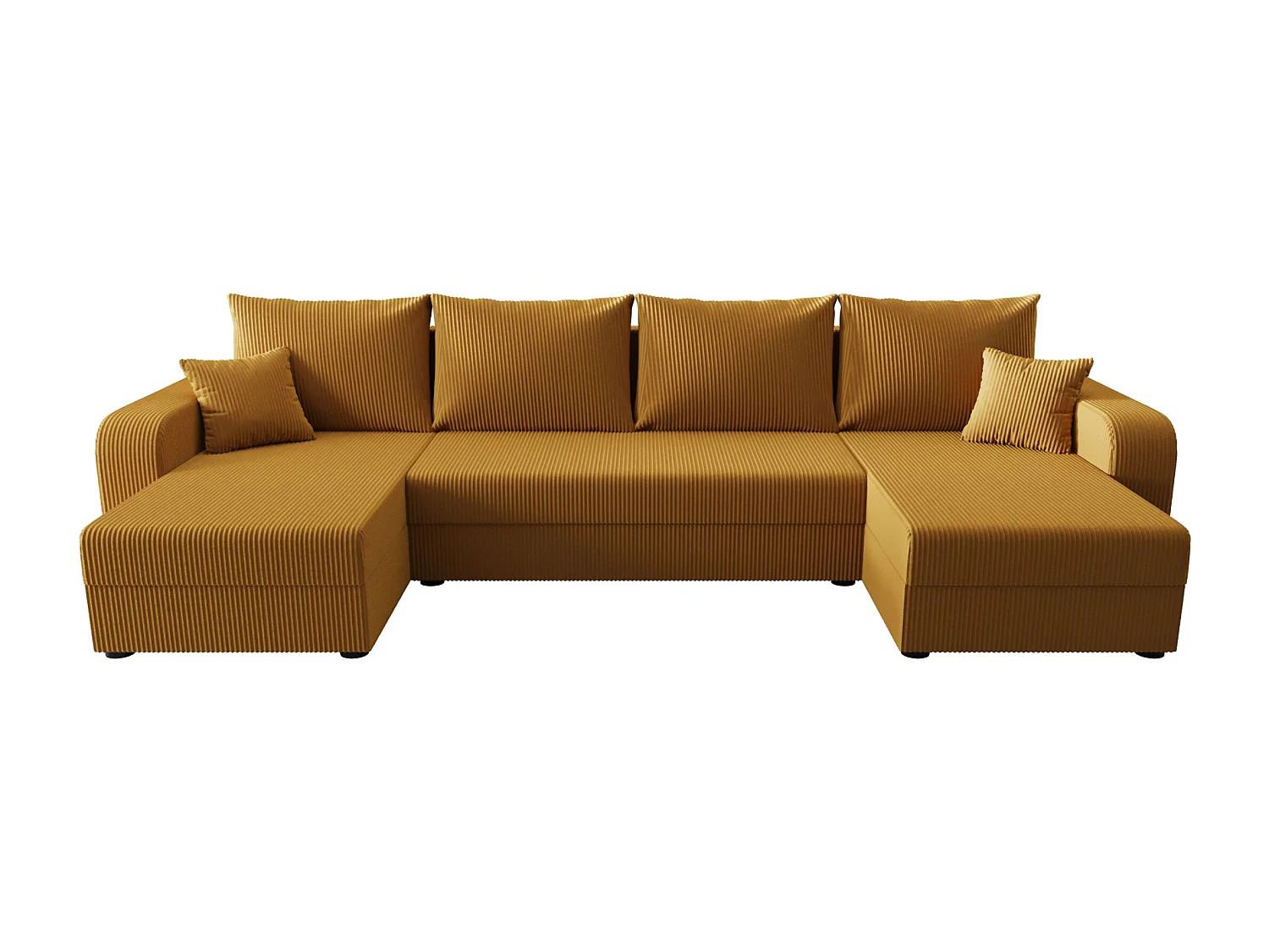 BEDANTE canapé panoramique HEWLET U BIS Zoom 9 orange avec fonction de couchage canapé en U avec espace de rangement coffre