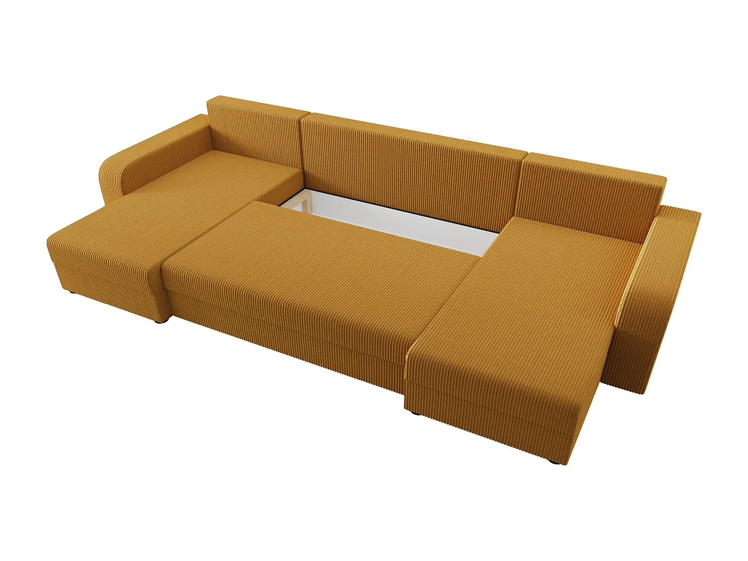 BEDANTE canapé panoramique HEWLET U BIS Zoom 9 orange avec fonction de couchage canapé en U avec espace de rangement coffre