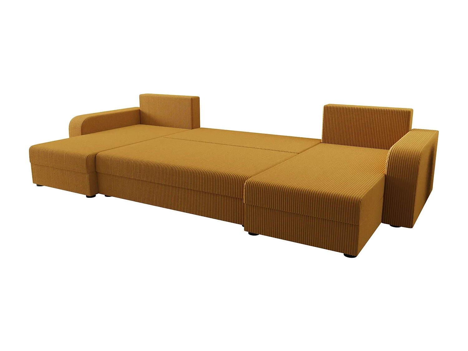 BEDANTE canapé panoramique HEWLET U BIS Zoom 9 orange avec fonction de couchage canapé en U avec espace de rangement coffre