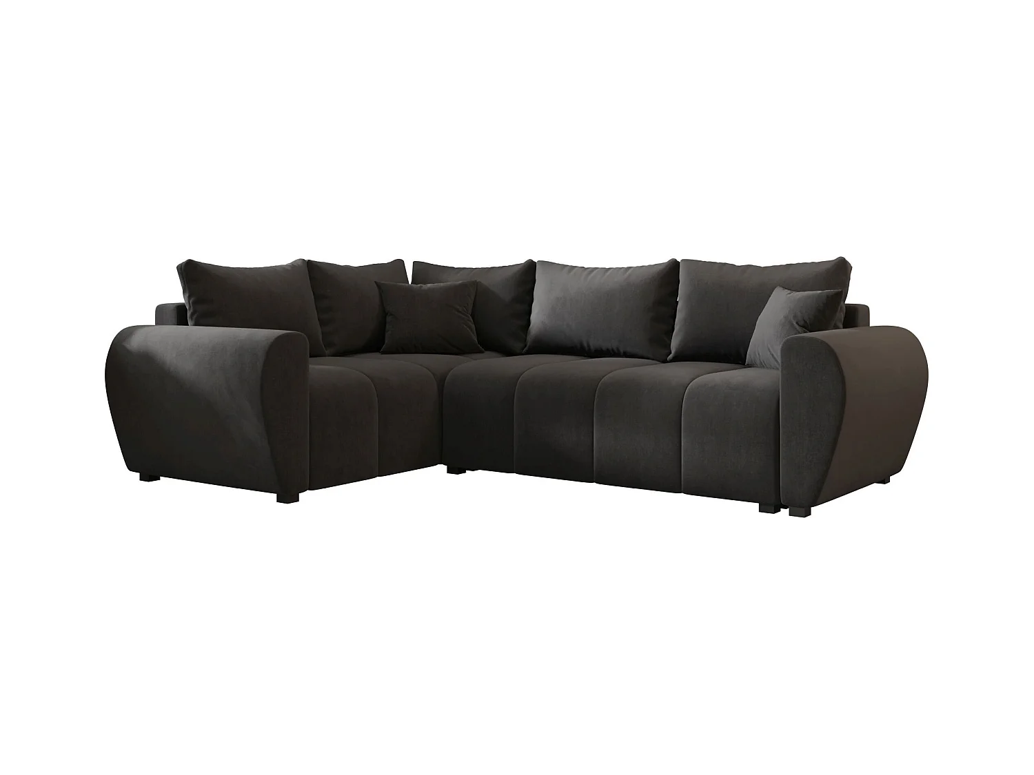 BEDANTE canapé d’angle MOLISA L PLUS Itaka 27 gauche gris foncé avec fonction de couchage canapé en forme de L