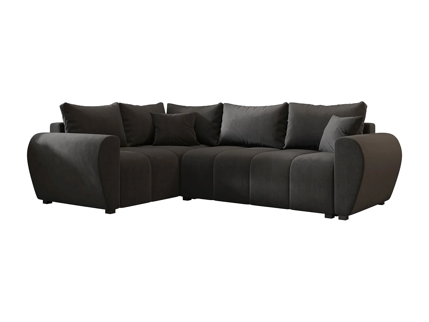 BEDANTE canapé d’angle MOLISA L PLUS Itaka 27 gauche gris foncé avec fonction de couchage canapé en forme de L