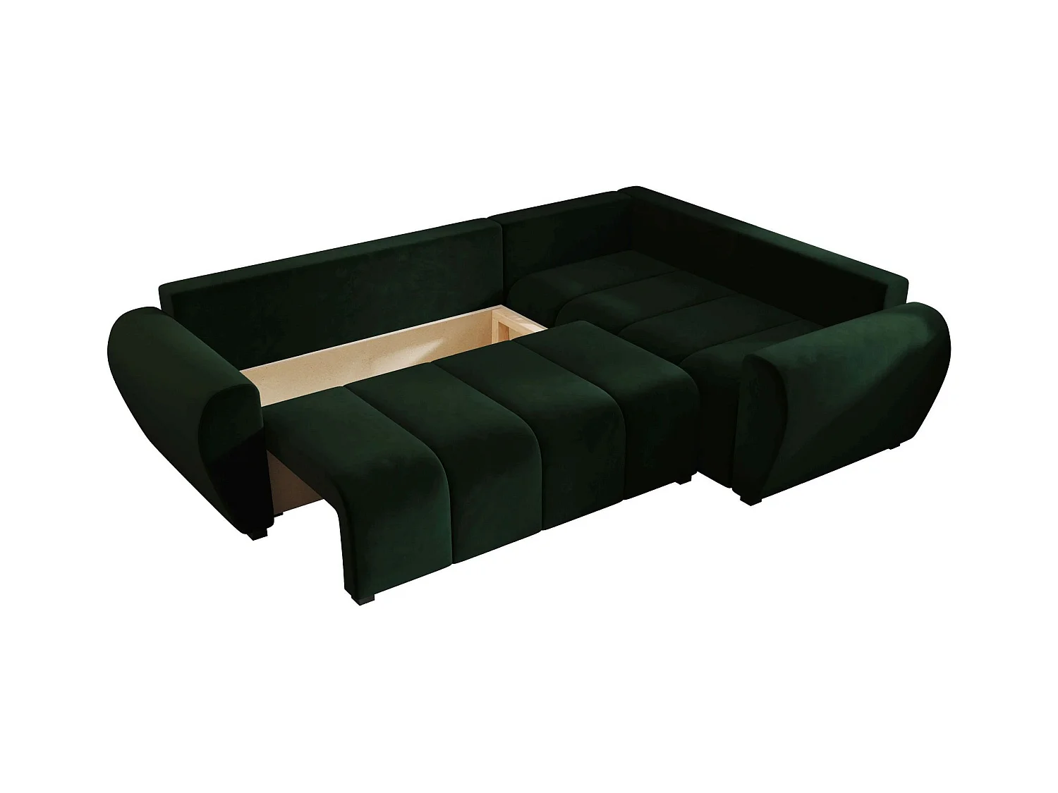 BEDANTE canapé d’angle MOLISA L PLUS Itaka 10 droit vert foncé avec fonction de couchage canapé en forme de L