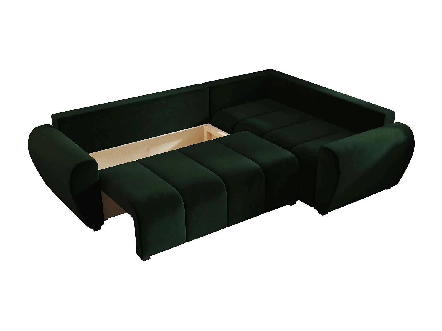 BEDANTE canapé d’angle MOLISA L PLUS Itaka 10 droit vert foncé avec fonction de couchage canapé en forme de L