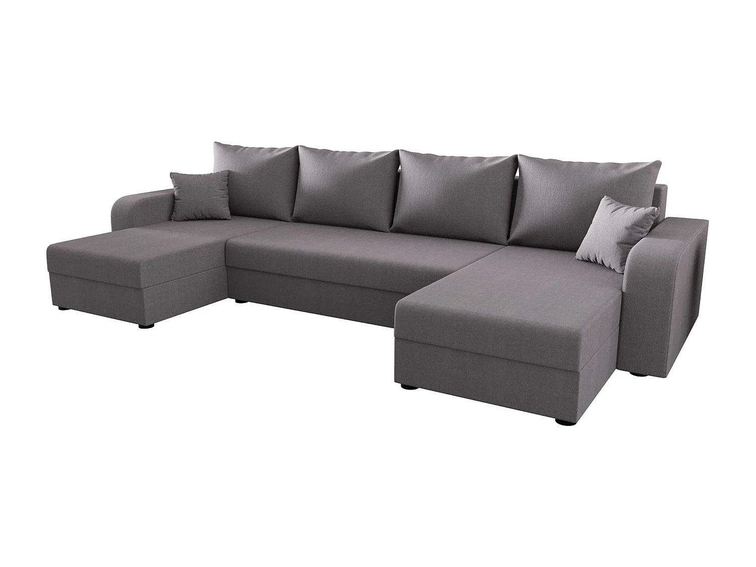 BEDANTE WOHNLANDSCHAFT HEWLET U BIS Cosmic 160 Grau mit Schlaffunktion U-Form Sofa mit Stauraum Bettkasten Wohnzimmersofa Couch Sofa Bettsofa Bettkasten Bettcouch