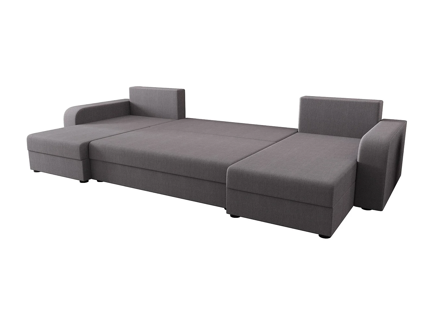 BEDANTE WOHNLANDSCHAFT HEWLET U BIS Cosmic 160 Grau mit Schlaffunktion U-Form Sofa mit Stauraum Bettkasten Wohnzimmersofa Couch Sofa Bettsofa Bettkasten Bettcouch
