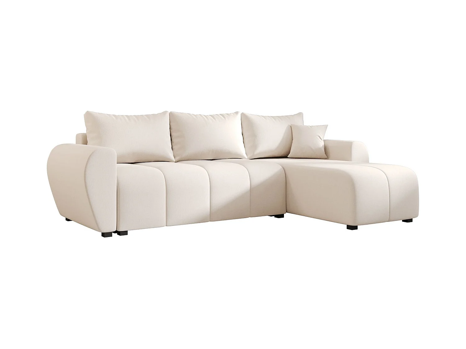 BEDANTE canapé d'angle MOLISA L Cosmic 10 droite beige avec fonction de couchage canapé en forme de L