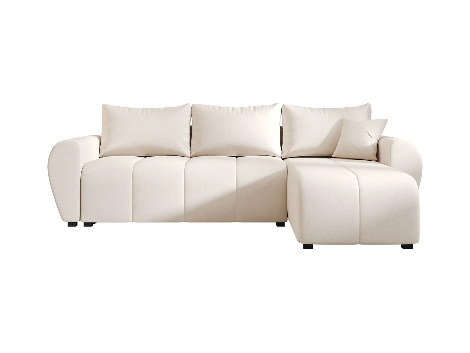 BEDANTE canapé d'angle MOLISA L Cosmic 10 droite beige avec fonction de couchage canapé en forme de L