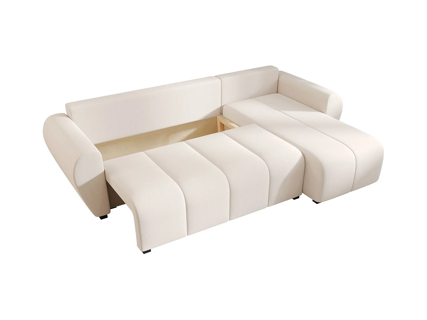 BEDANTE canapé d'angle MOLISA L Cosmic 10 droite beige avec fonction de couchage canapé en forme de L