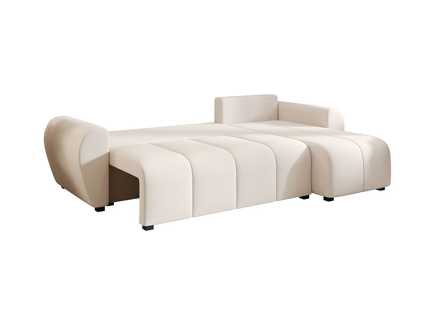 BEDANTE canapé d'angle MOLISA L Cosmic 10 droite beige avec fonction de couchage canapé en forme de L