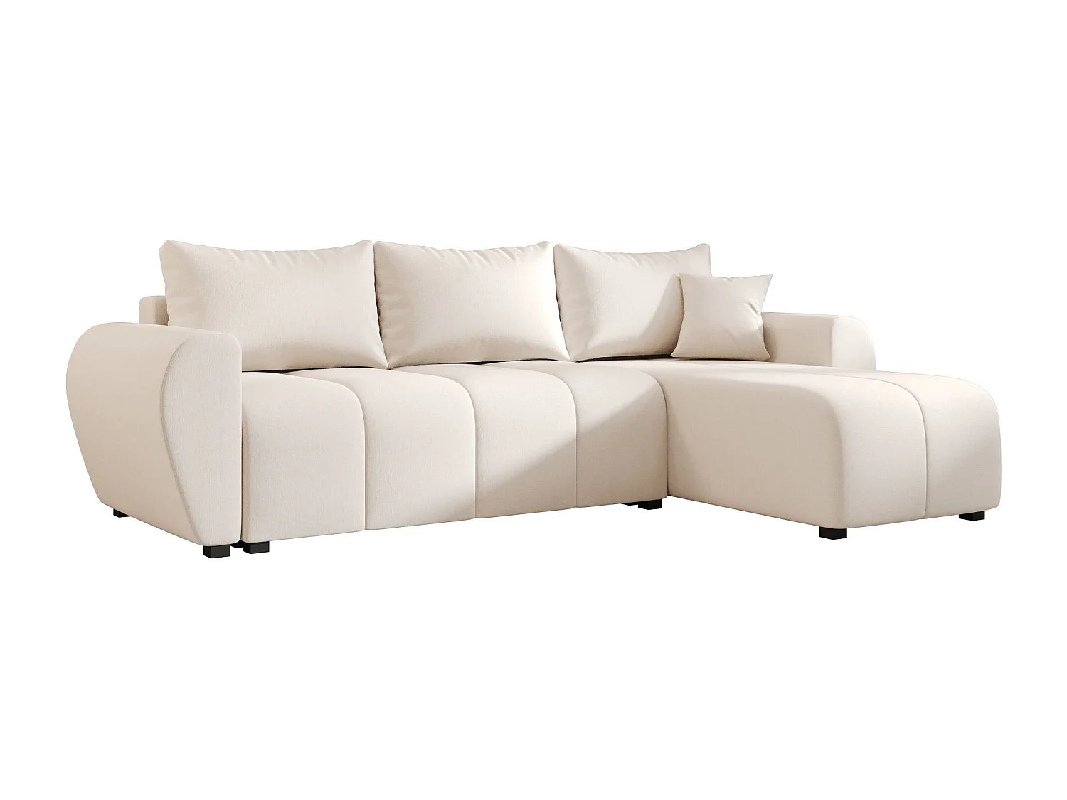 BEDANTE canapé d'angle MOLISA L Cosmic 10 droite beige avec fonction de couchage canapé en forme de L