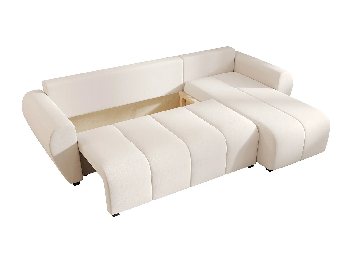 BEDANTE canapé d'angle MOLISA L Cosmic 10 droite beige avec fonction de couchage canapé en forme de L