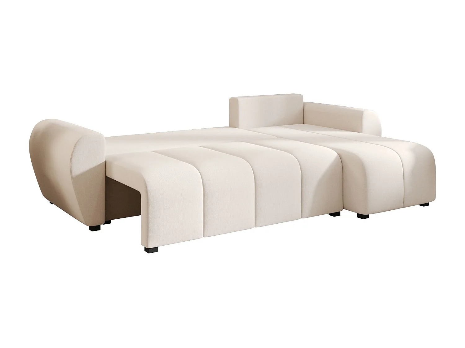 BEDANTE canapé d'angle MOLISA L Cosmic 10 droite beige avec fonction de couchage canapé en forme de L