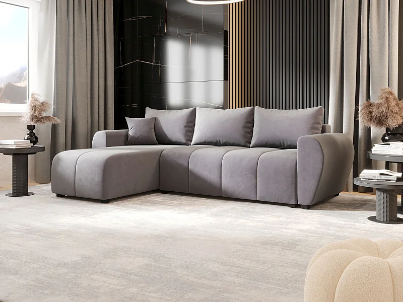 BEDANTE ECKSOFA MOLISA L Itaka 50 Links Grau mit Schlaffunktion L-Form Sofa mit Stauraum Bettkasten Wohnzimmersofa Couch Sofa Bettsofa Bettkasten Bettcouch