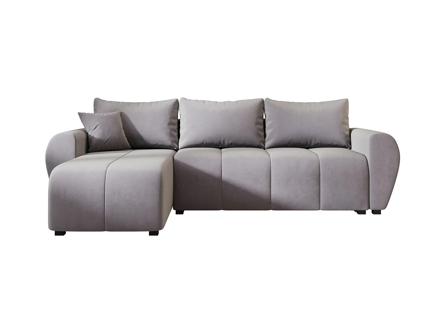 BEDANTE canapé d'angle MOLISA L Itaka 50 gauche gris avec fonction de couchage canapé en forme de L