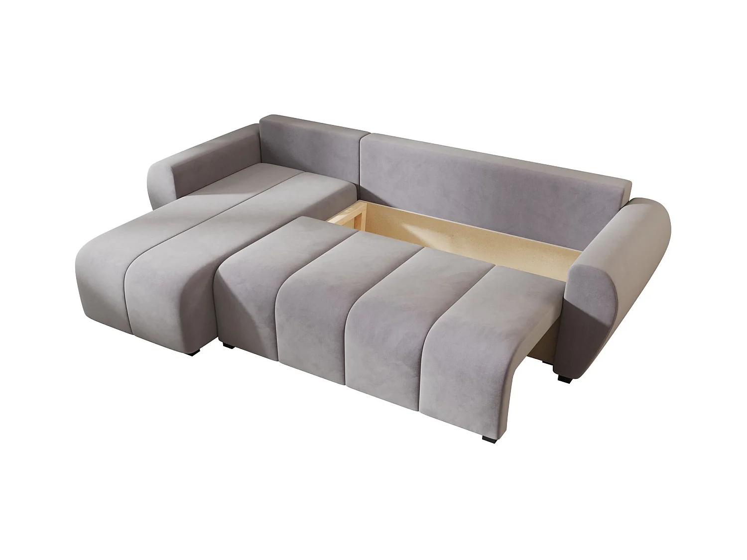 BEDANTE canapé d'angle MOLISA L Itaka 50 gauche gris avec fonction de couchage canapé en forme de L