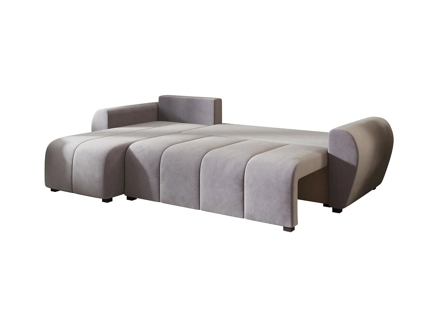 BEDANTE canapé d'angle MOLISA L Itaka 50 gauche gris avec fonction de couchage canapé en forme de L