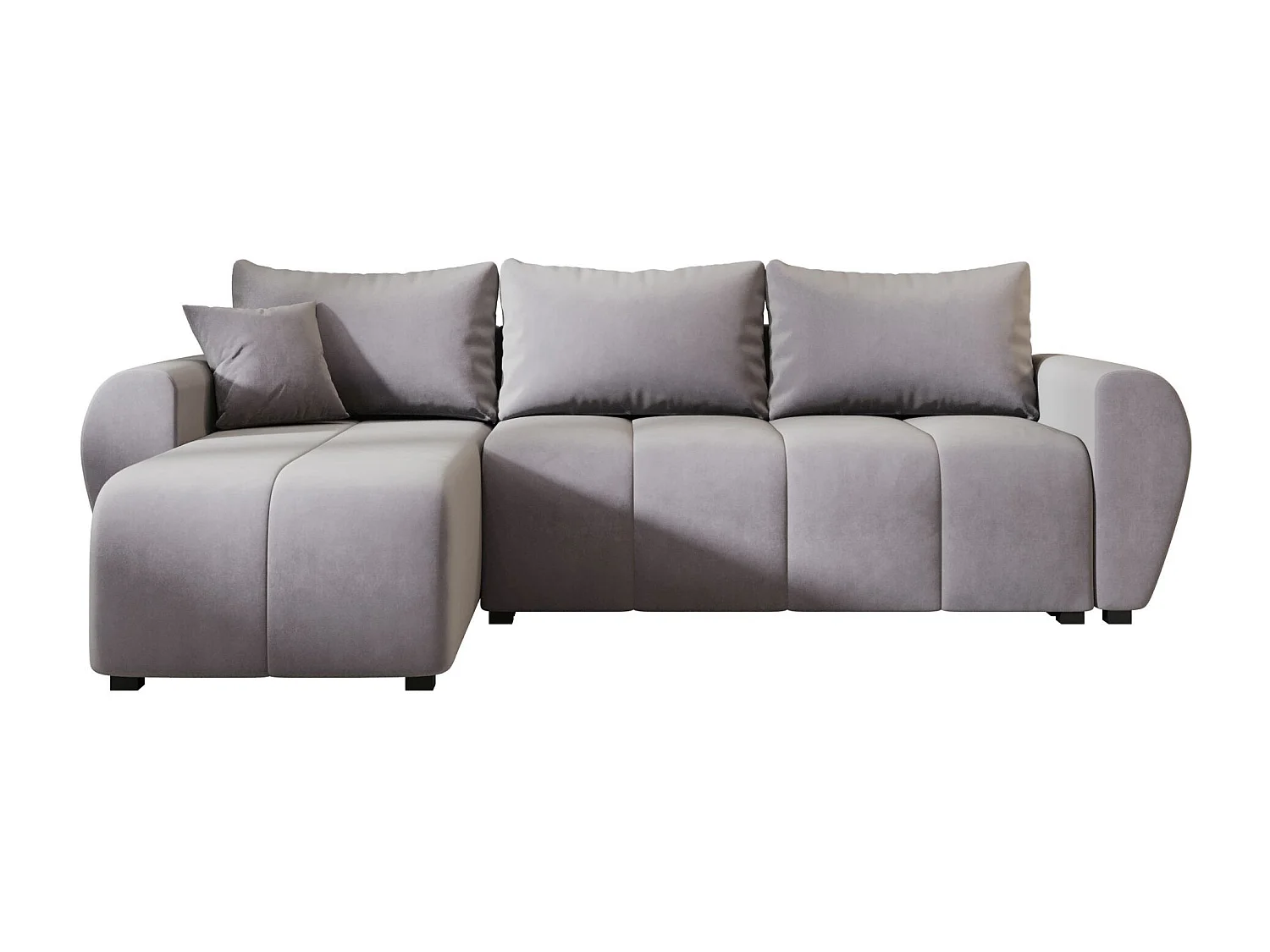 BEDANTE canapé d'angle MOLISA L Itaka 50 gauche gris avec fonction de couchage canapé en forme de L