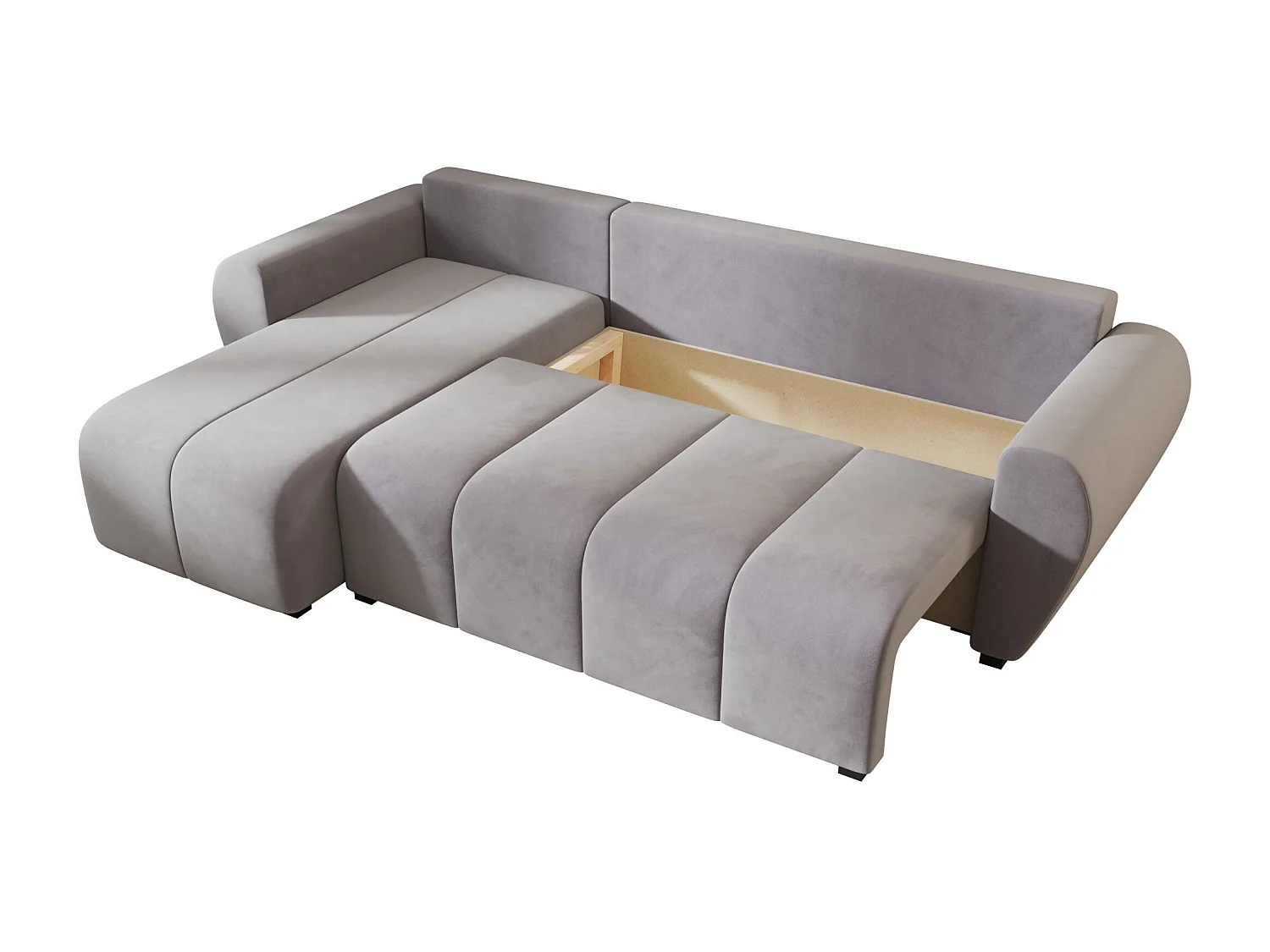 BEDANTE canapé d'angle MOLISA L Itaka 50 gauche gris avec fonction de couchage canapé en forme de L