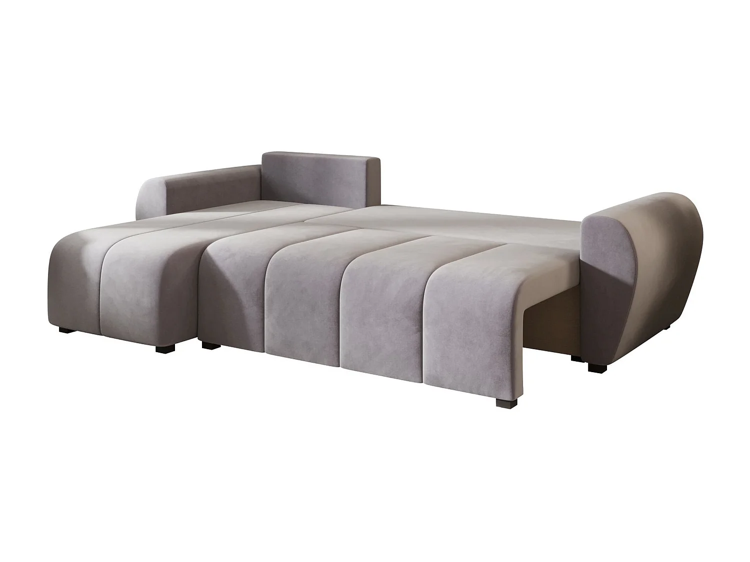 BEDANTE canapé d'angle MOLISA L Itaka 50 gauche gris avec fonction de couchage canapé en forme de L