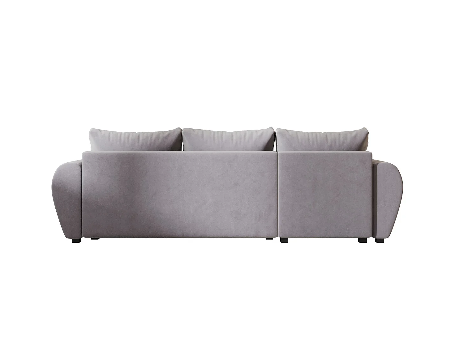 Canapé d'angle convertible 3 places en tissu gris