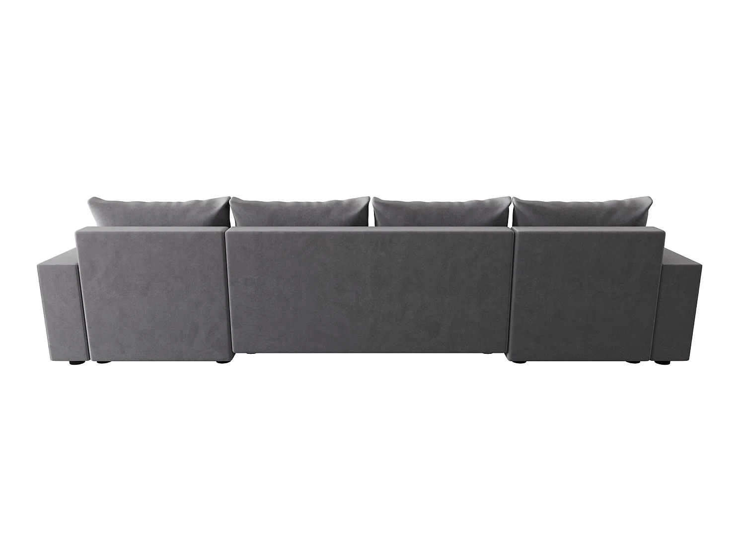 Canapé d'angle panoramique convertible 5 places avec coffre en tissu gris