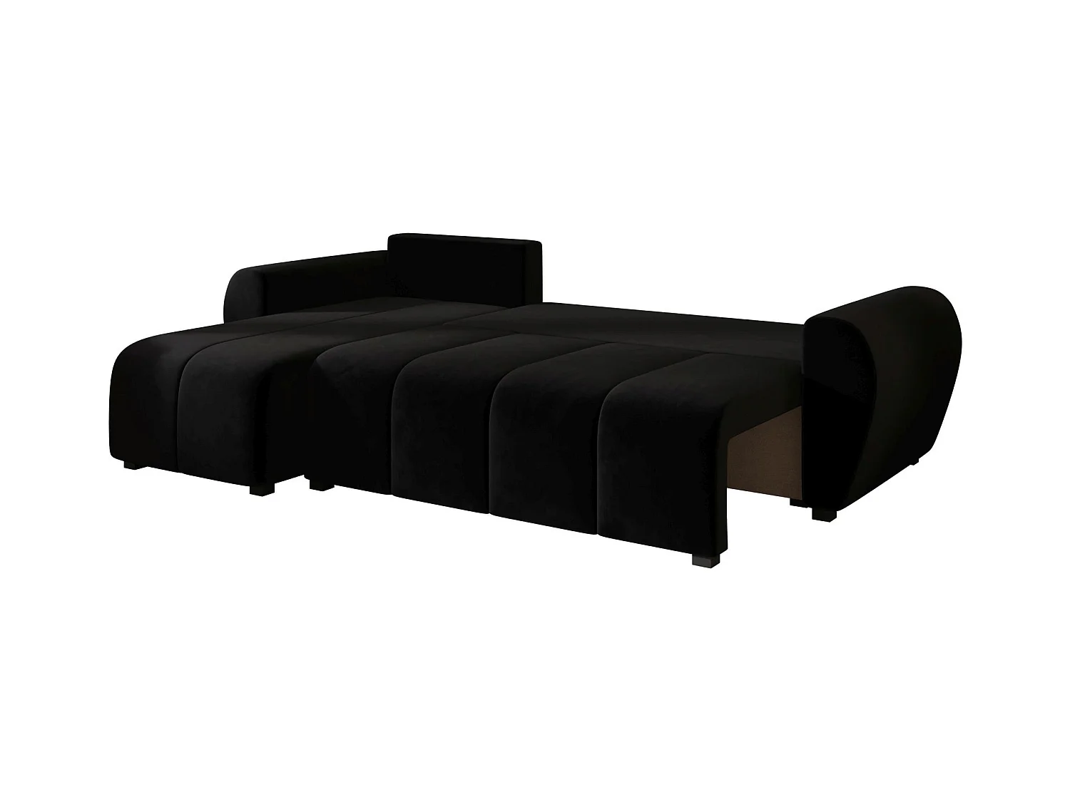 BEDANTE canapé d'angle MOLISA L Itaka 15 gauche noir avec fonction de couchage canapé en forme de L